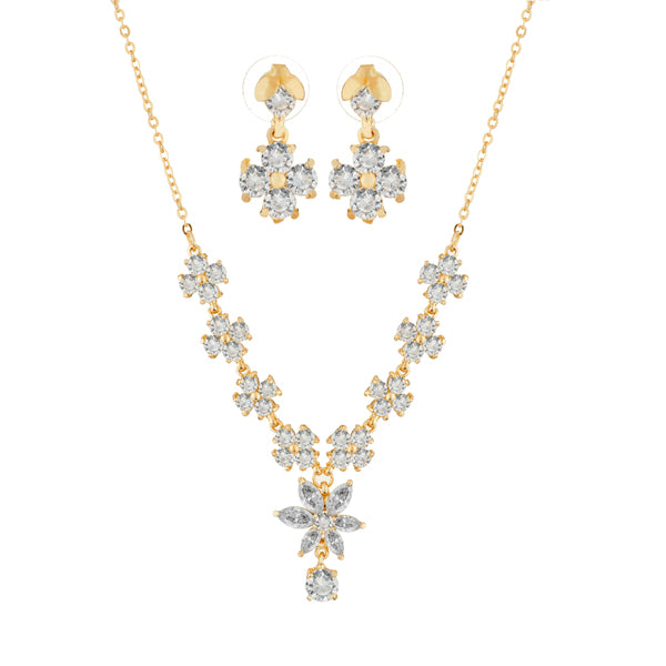Suhagan Gold Plated AD Stone Necklace Set