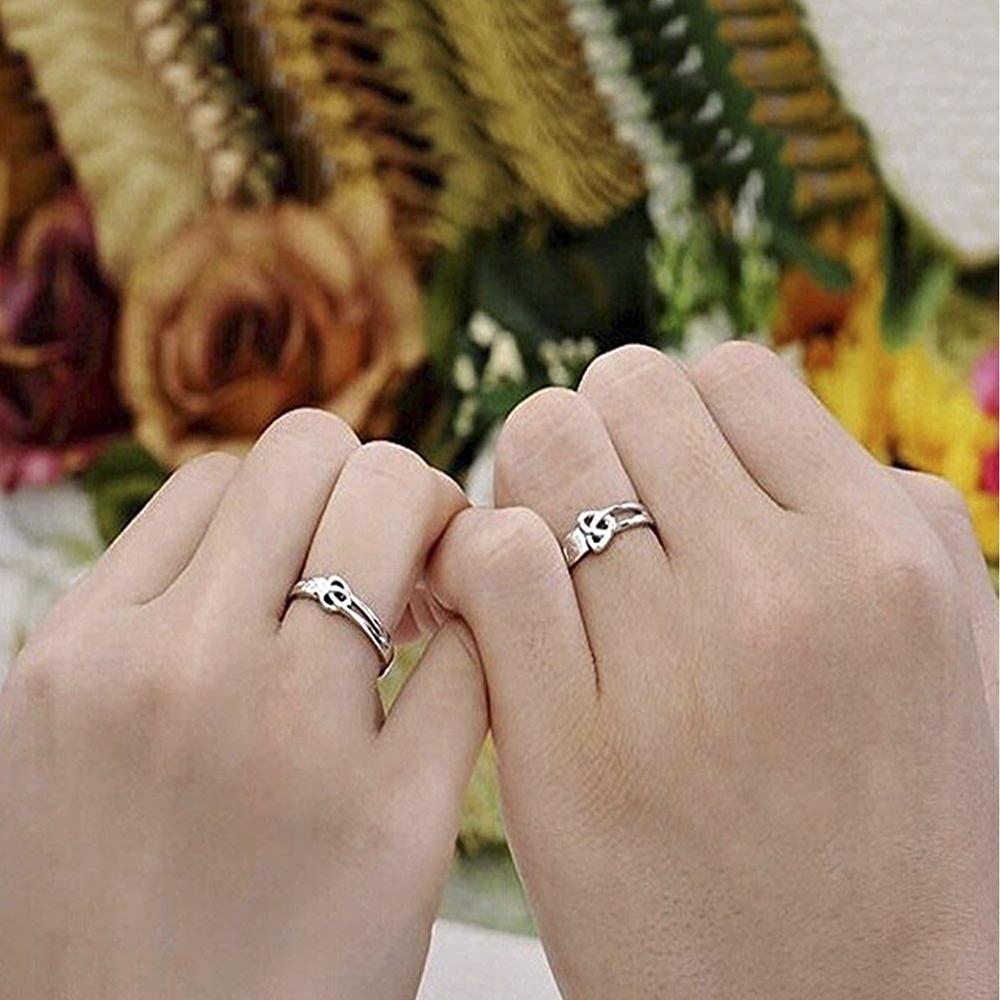 Couple Rings Classic Style White Plated 925 Silver - Temu
