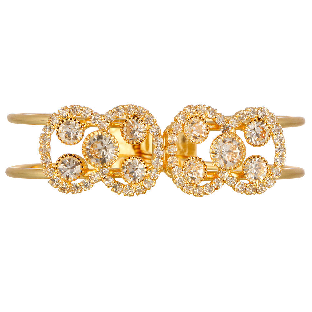 Kord Store Designer Lct Stone Gold Plated Openable Bracelet For Women  - KSBRC40012