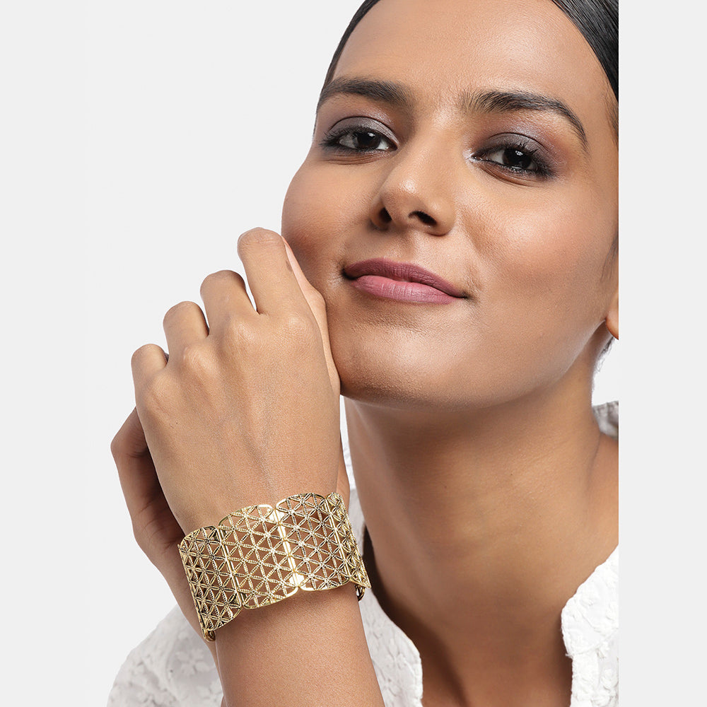 Kord Store Designer Gold Plated Free Size  Bracelet For Girls and Women  - KSBRC40026