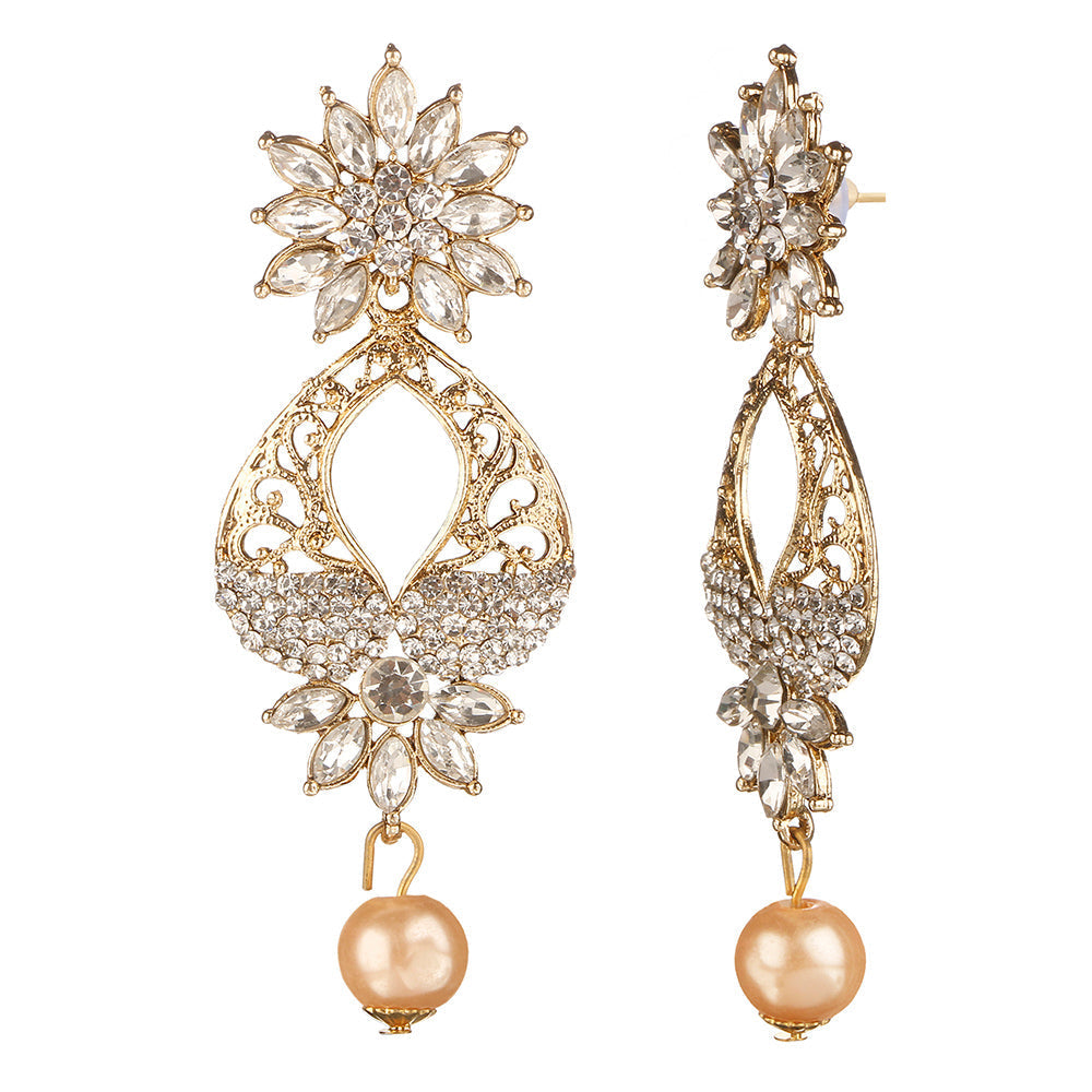 2028 Jewelry Flower Crystal Glamour Chandelier Earrings – 1928 Jewelry
