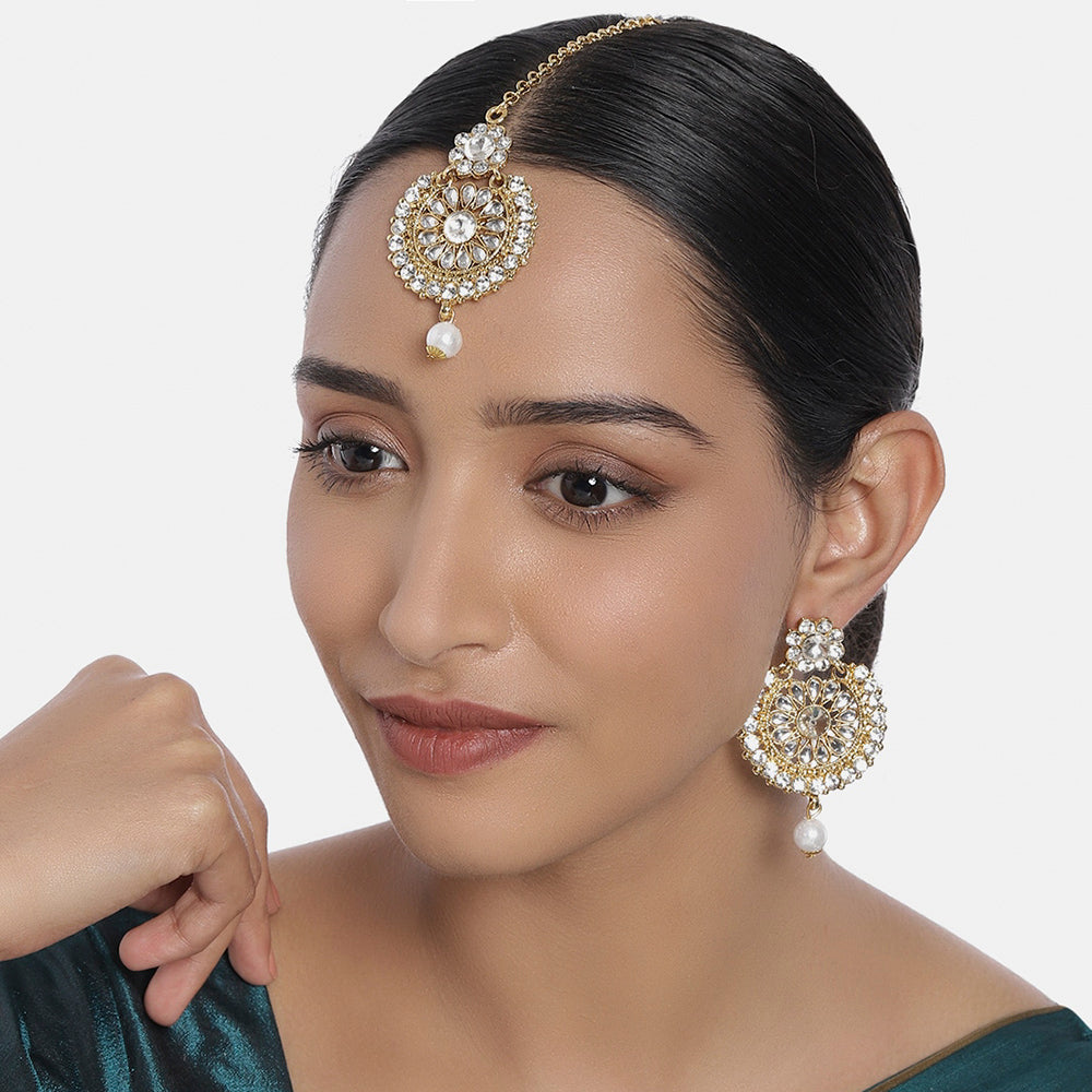 White Stone Chandbali Earrings | Fashion Jewellery | The FineWorld – The  Fineworld