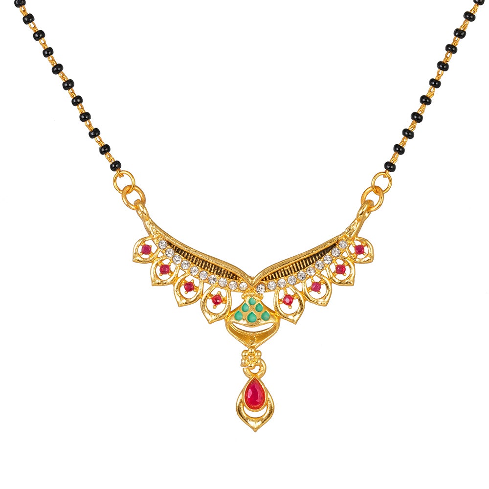Kord Store "Dazzling Stylish" Mangalsutra (22 Inch)/Alloy Ad Diamonds Sets/Micro Gold Plated/New Design/Indian Traditional Neckline Jewellery/Wedding Set For Women  - KSM90018