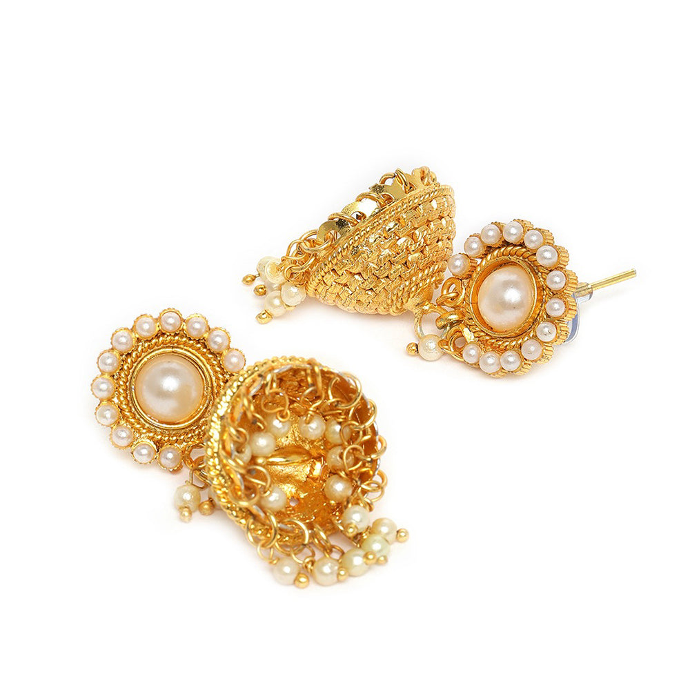 Kord Store Designer Pearls Beads Designer Gold Plated Choker Necklace Set For Women  - KSNKESUK03
