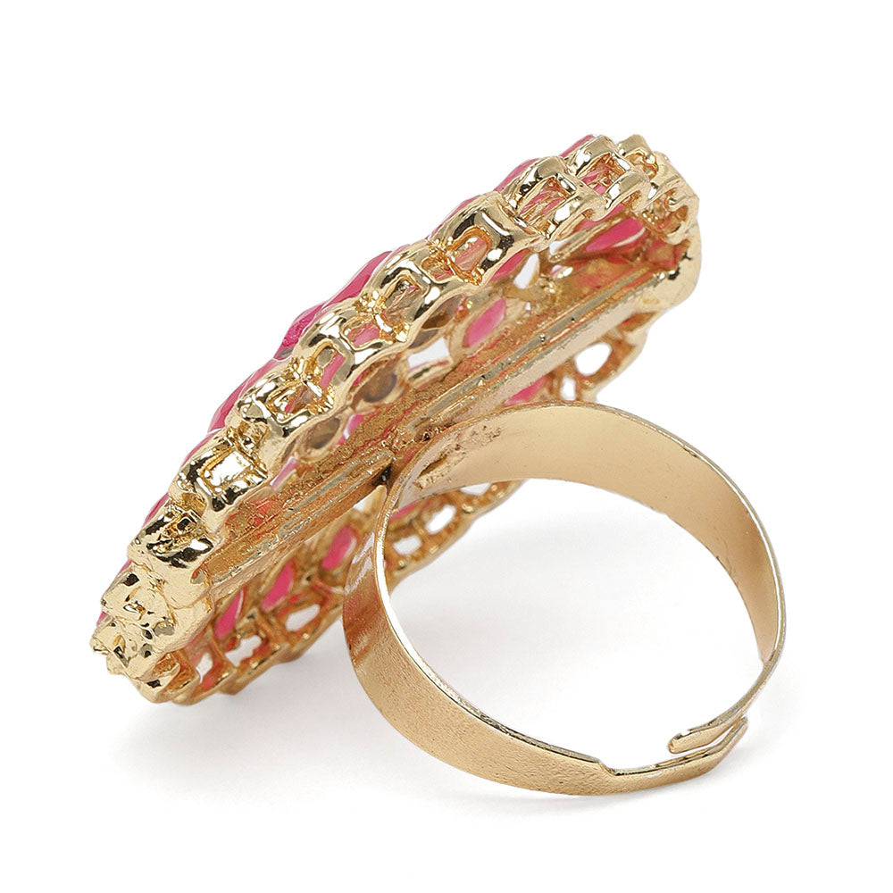 Gold round finger on sale ring