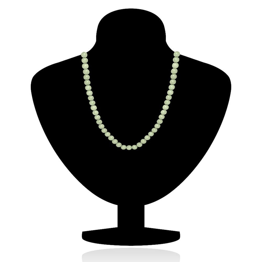 Mahi Rhodium Plated Pearl Pastel Green Necklace with Swarovski Elements For Women