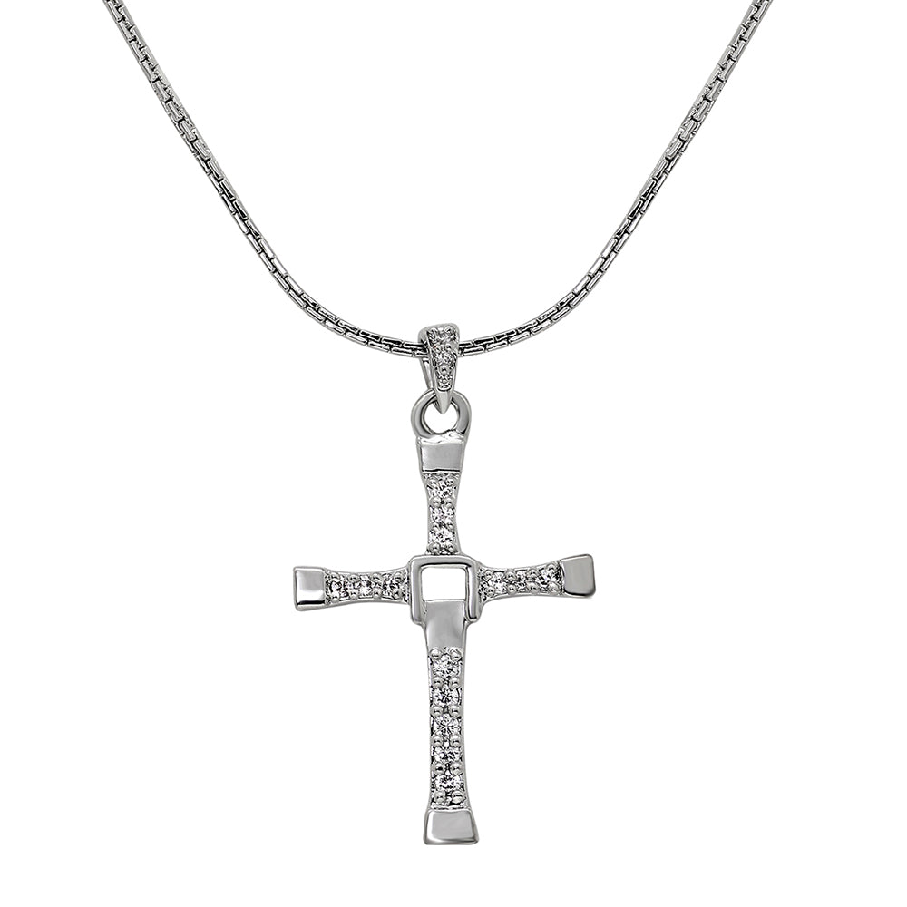 Mahi Religious Cross Pendant With Crystal