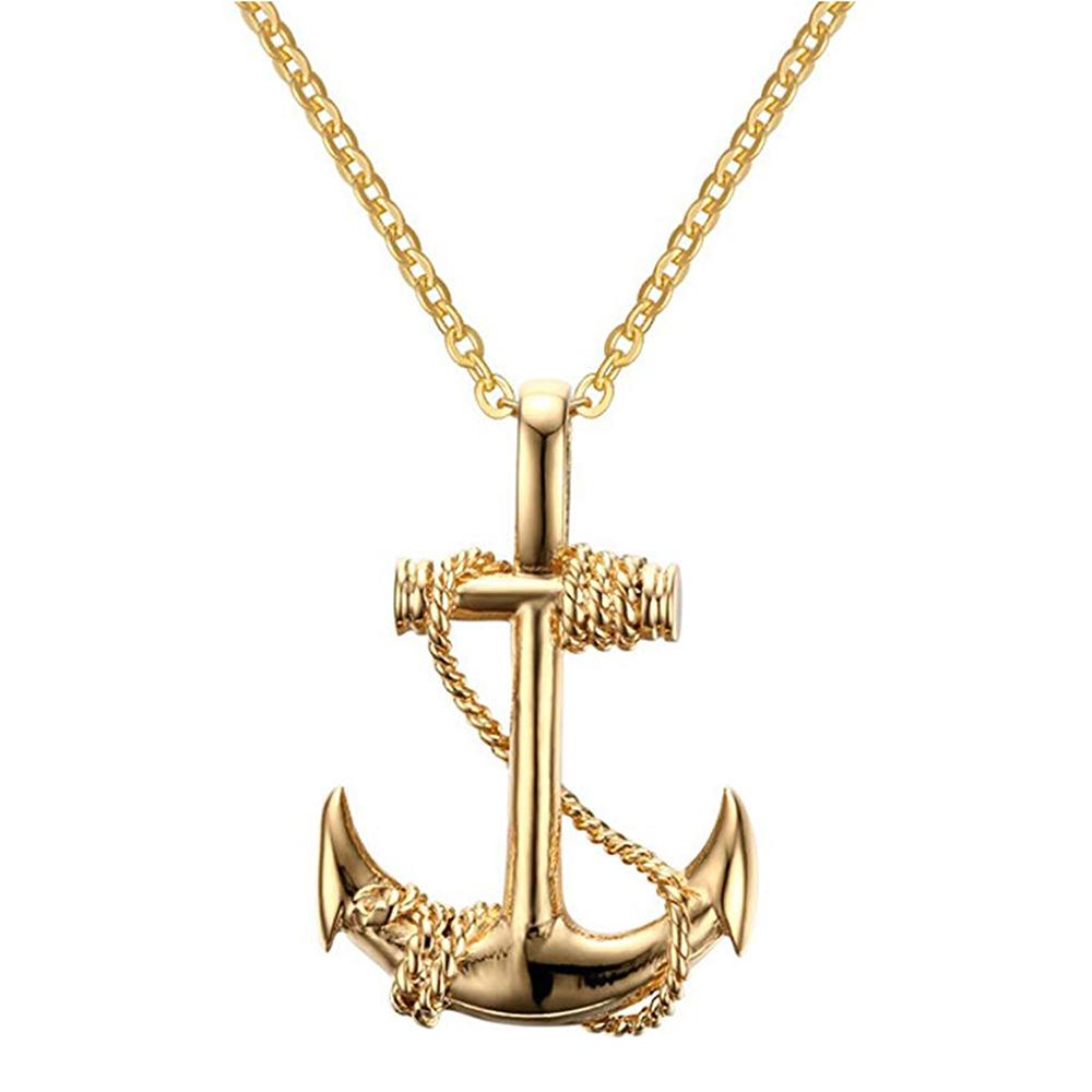 Buy M Men Style Valentine Day Gift Anchor Heart Gold Stainless Steel Pendant  Necklace Chain For Men Online at Best Prices in India - JioMart.
