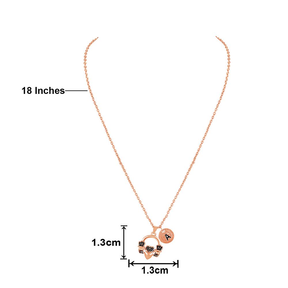 Mahi Heart Coin Charm Pendant with Link Chain for Women (PS1101756Z)