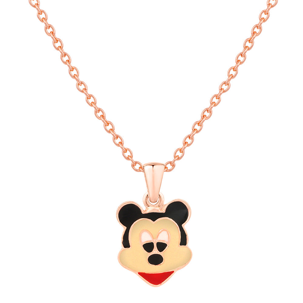 Mahi Rose Gold Plated Cartoon Pendant for Kids with Meena Work Enameled (PS1101828Z)