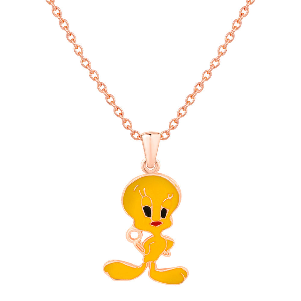 Mahi Rose Gold Plated Cartoon Pendant for Kids with Meena Work Enameled (PS1101833Z)