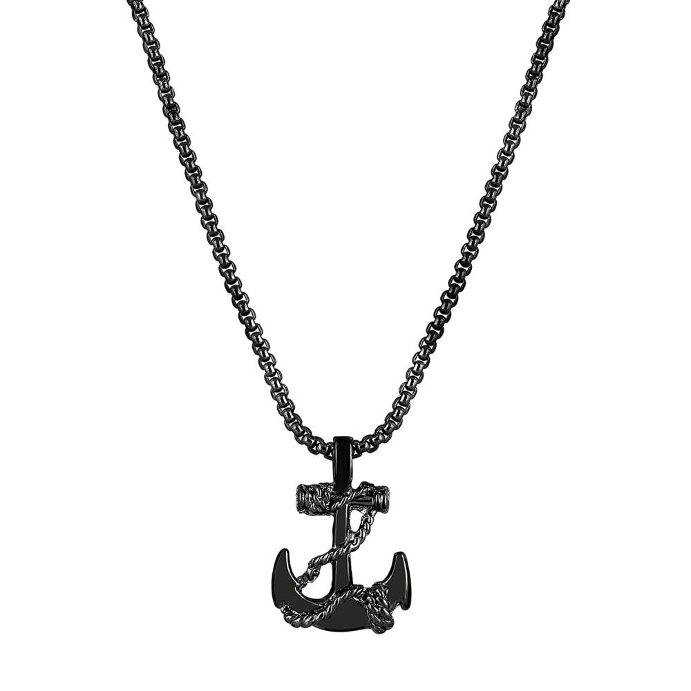 Mahi Unisex Sailor Anchor Pendant with Box Chain