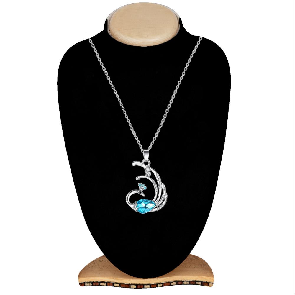 Mahi Dancing Peacock-Shaped Pendant Necklace