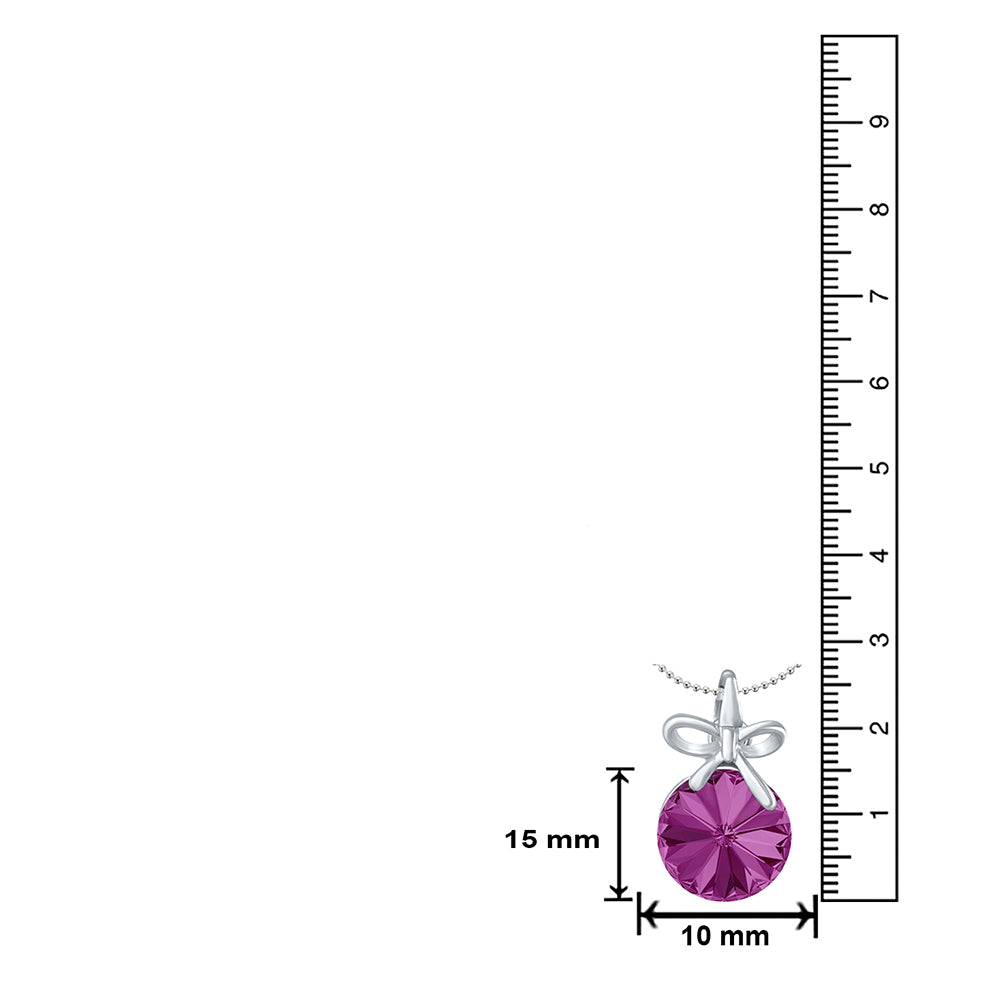 Mahi Bow Pendant with Fuchsia Purple Swarovski Crystals