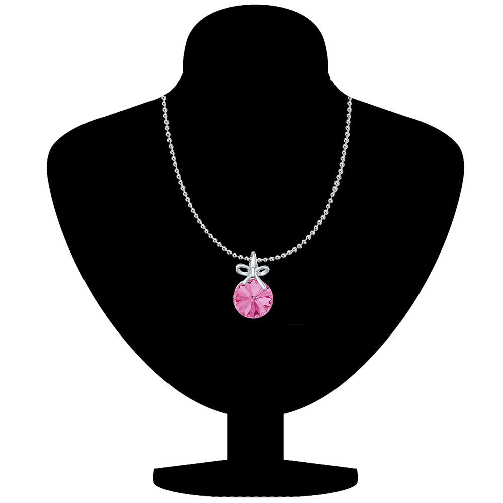 Mahi Bow Pendant with Rose Pink Swarovski Crystal