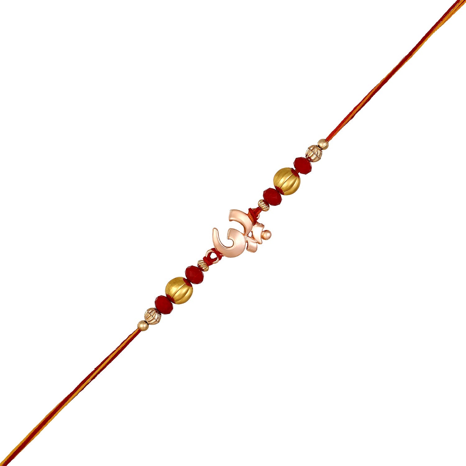 Mahi Rose Gold Plated Devine Om Rakhi for Brother (RA1100728Z)