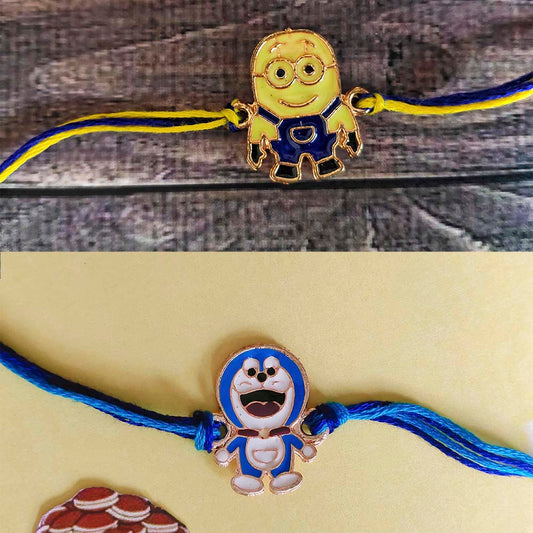 Mahi Combo of 2 Popular Trendy Cartoon Kids Rakhi with Meena Work (RCO1105334Z)