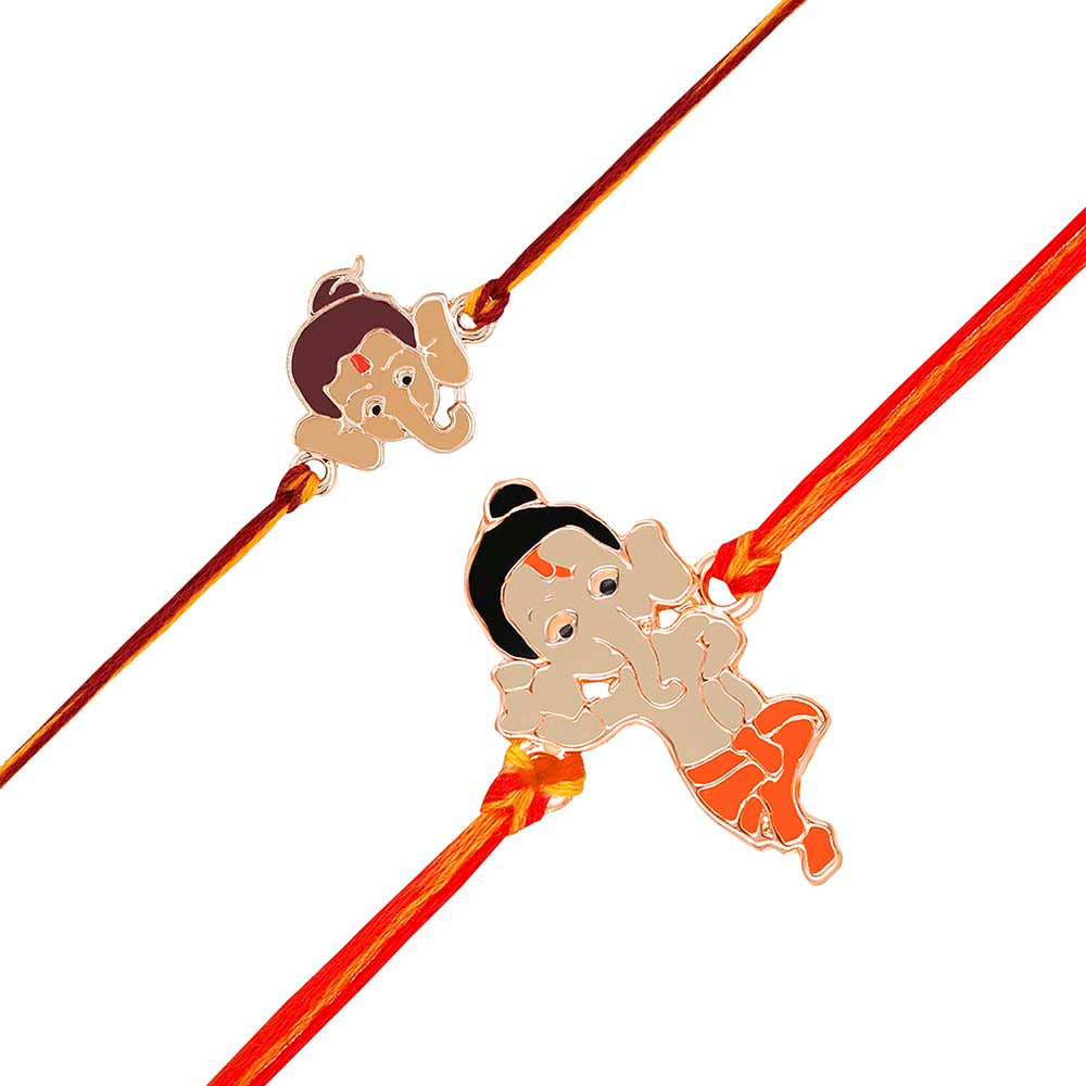 Mahi Combo of Bal Ganesh, Bal Krishna and Bal Hanuman Rakhis for Kids (RCO1105380M)