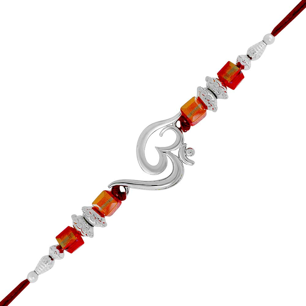Mahi Combo of 2 om Rakhis with Rudrakshaa and Crystals for Bhaiya / Brother (RCO1105423M)
