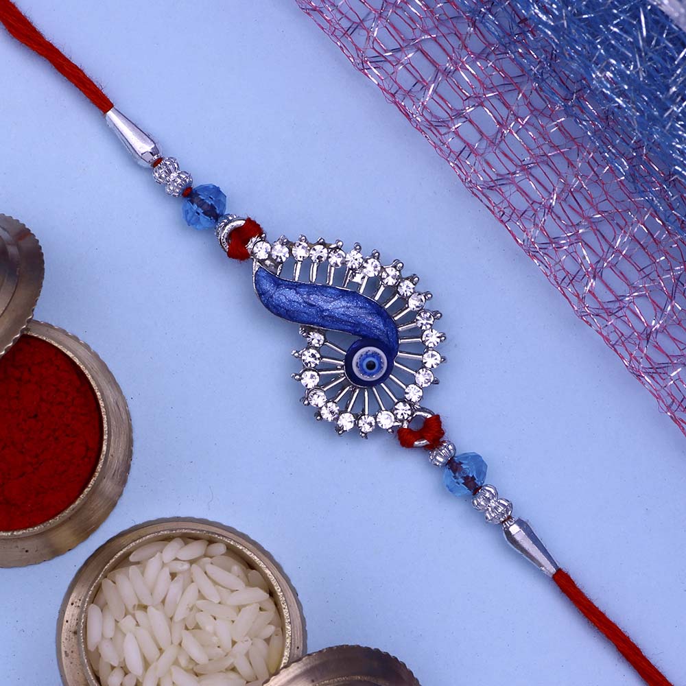 Mahi Combo of Evil Eye Crystals Rakhi's Meena Work for Bhaiya / Brother (RCO1105430M)