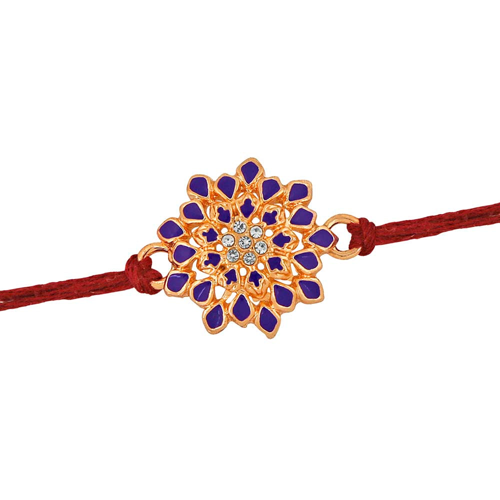 Mahi Combo of 2 Colorful Floral Rakhis with Meena Work and Crystals for Bhaiya / Brother (RCO1105431M)